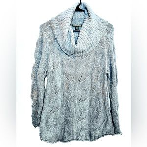 Tommy Bahama Women’s Cowl Neck Knit Long Leaf Sweater Cashmere Wool Blend | M